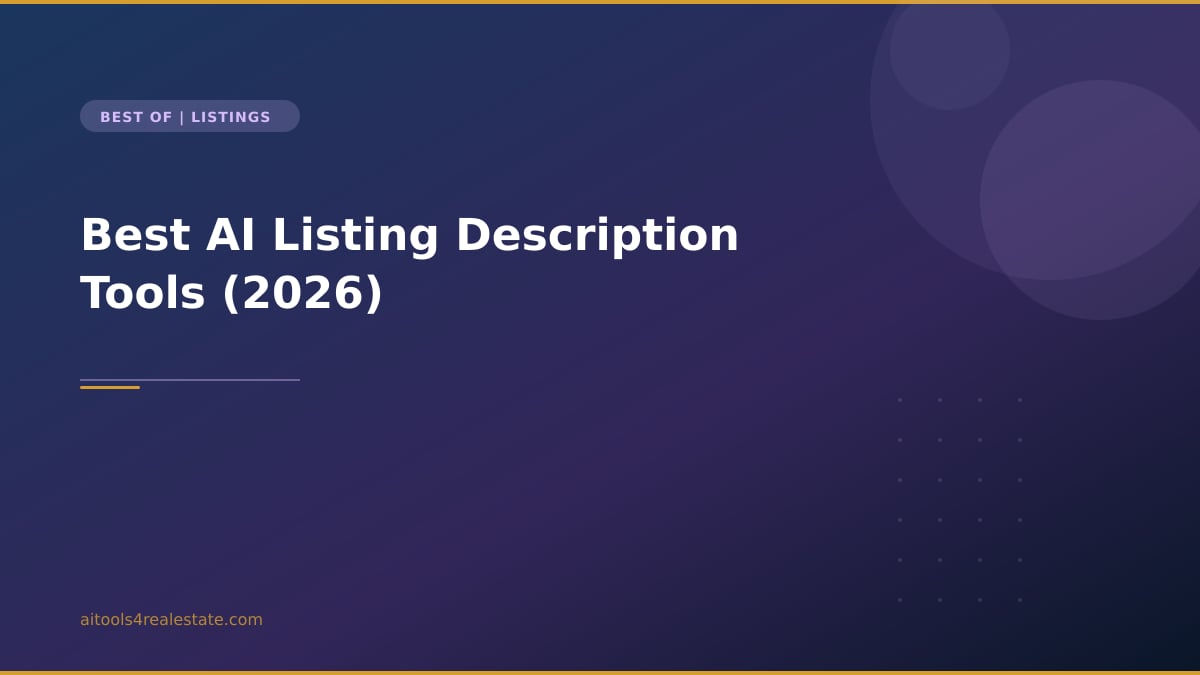 Best AI Listing Description Tools (2026)
