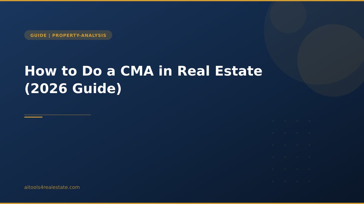 How to Do a CMA in Real Estate (2026 Guide)